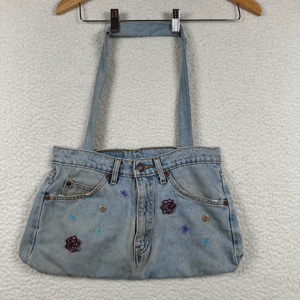 Vintage Levis Orange Tab Reworked Denim Purse Custom Upcycled Jean Tote Bag Y2K